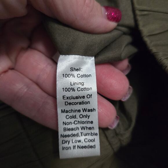 Ann Taylor Loft Cropped Field Jacket military green Twilight Core Olive girl - Picture 5 of 8